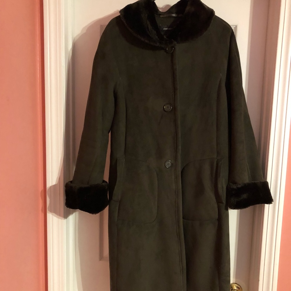 jones New York Faux Shearling - olive green